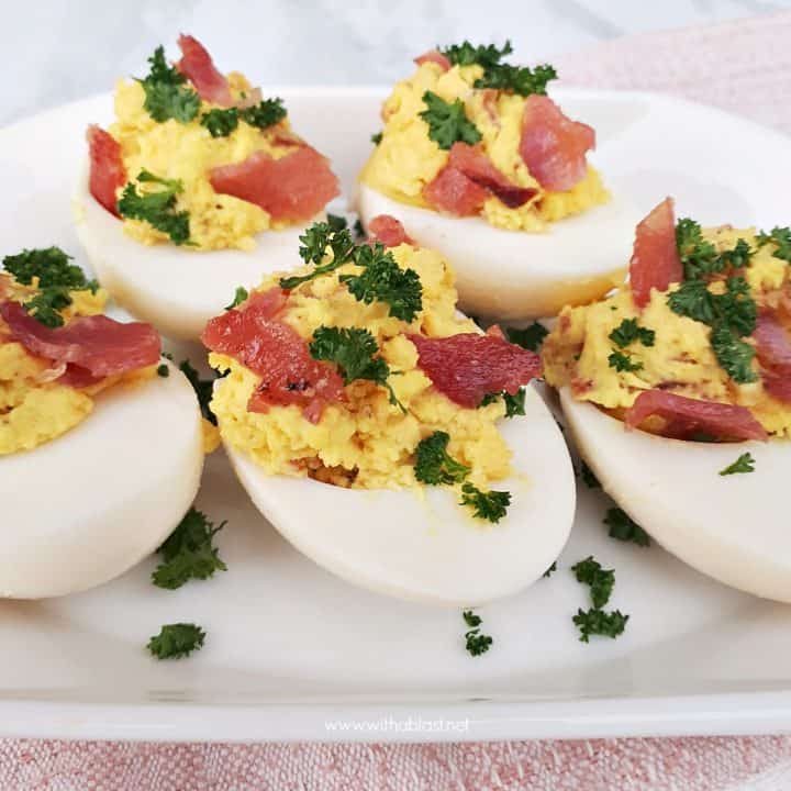 Honey-bacon And Cheese Deviled Eggs 