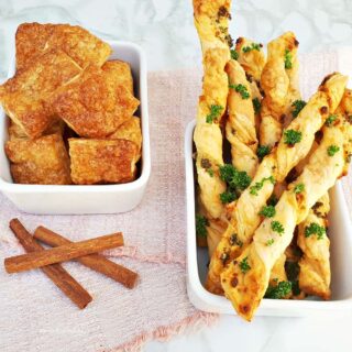 Cinnamon Sugar Bites AND Parmesan Garlic Straws