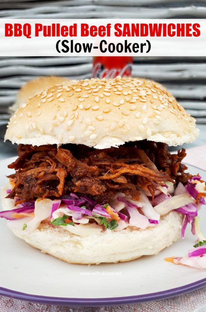 BBQ Pulled Beef Sandwiches (Slow-Cooker) | With A Blast