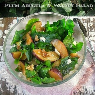 Plum Arugula and Walnut Salad