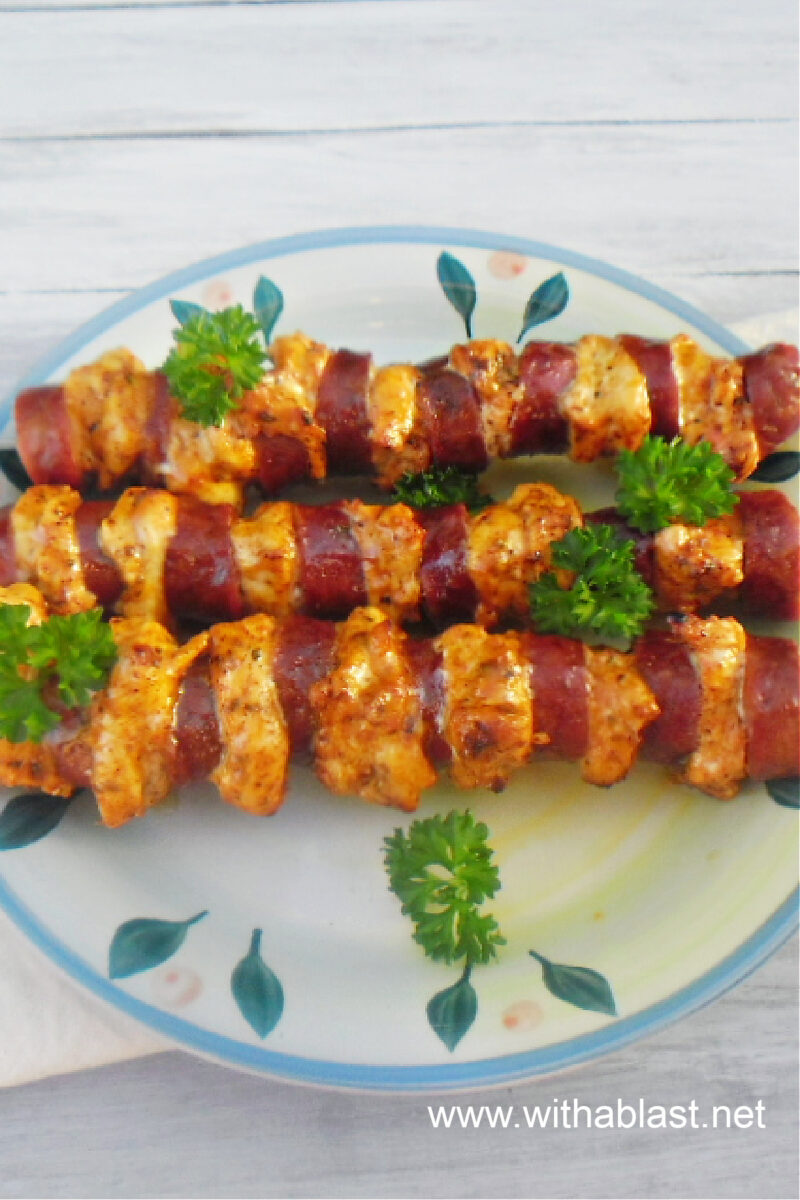 Chicken and Chorizo Skewers | With A Blast