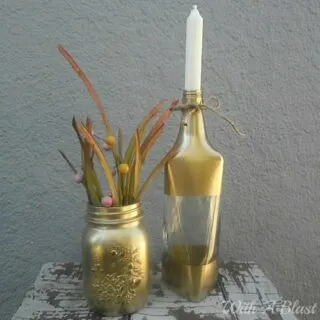 DIY Gold Vase and Candle Holder