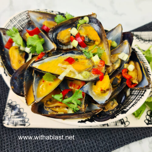 Coconut Milk Mussels With A Blast